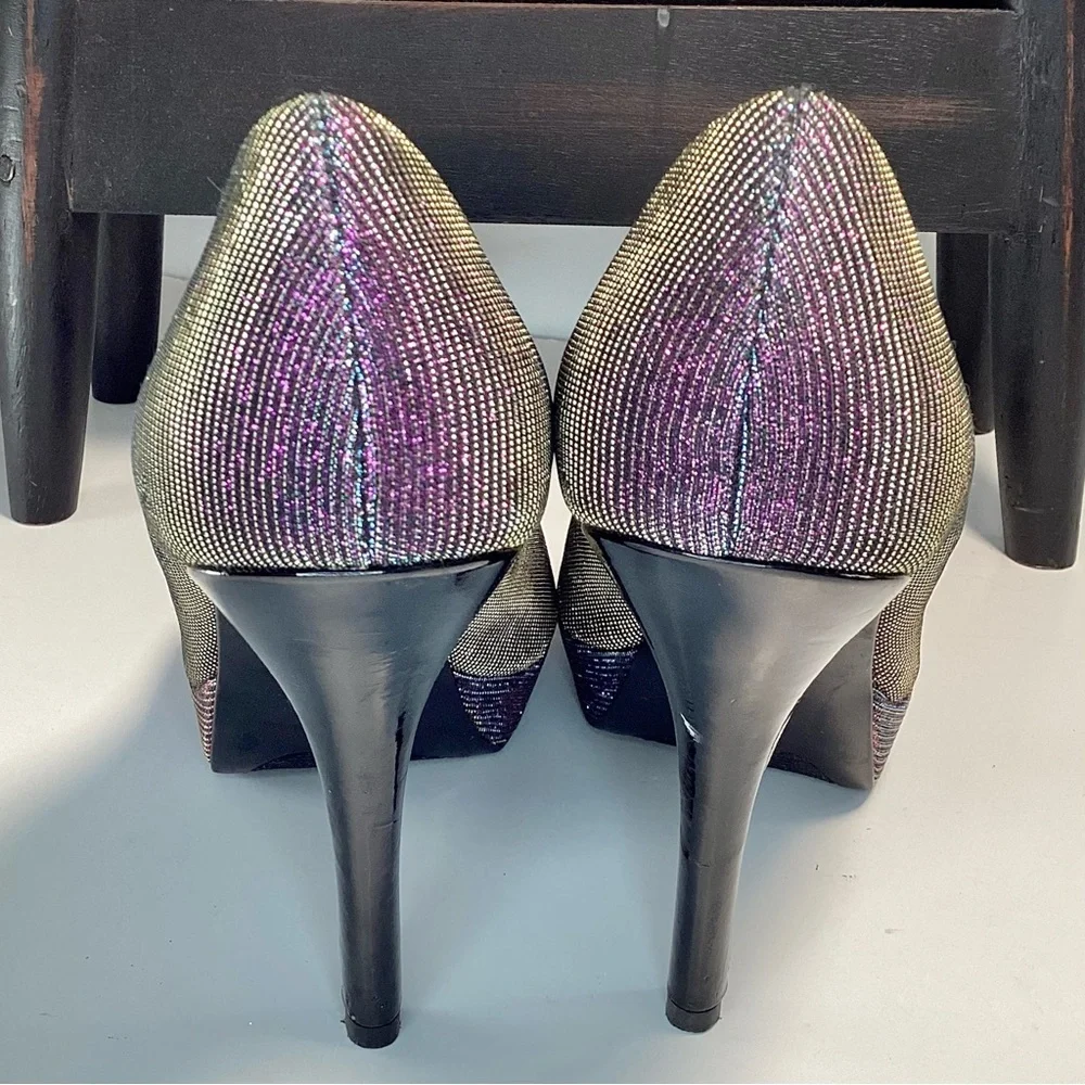 Nine & Company Iridescent Purple Stiletto Heels Size 7